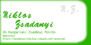 miklos zsadanyi business card