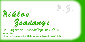 miklos zsadanyi business card